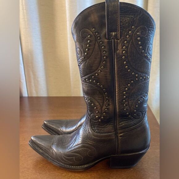 Corral Boots Brown Leather Concho Studs Western Cowboy Boots Women’s Caborca - Picture 1 of 13